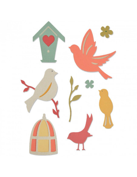 Sizzix Thinlits Die Set 9PK - Sweet Bird