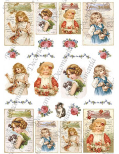 Carta Riso Decomania Bambini e Animali 5357