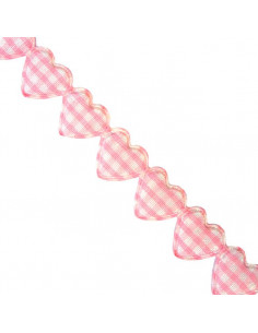Nastro Cuori Rosa imbottiti 1,5cm x 1mt