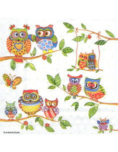 Tovagliolo gufetti primaverili