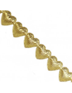 Nastro Cuori Oro imbottiti 1,5cm x 1mt