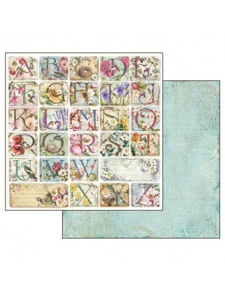 Blocco 10 fogli 30.5x30.5cm Double Face Flower Alphabet