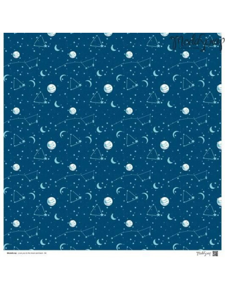 SET CARTA ModaScrap LOVE YOU TO THE MOON AND BACK cm30x30 12 fogli
