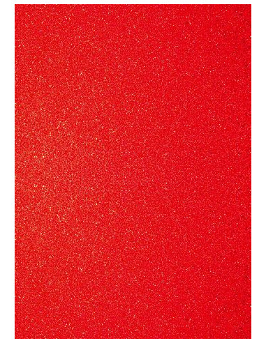 Foglio A4 Glitter Rosso 200gr