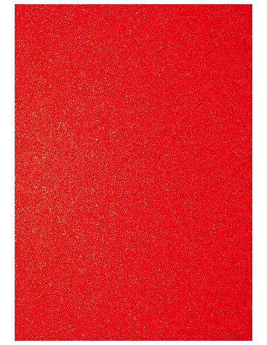Foglio A4 Glitter Rosso 200gr