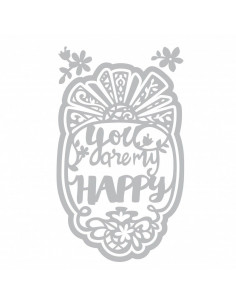 Fustella Sizzix Thinlits Die Set 4PK - Phrase, You Are My Happy 661944 2