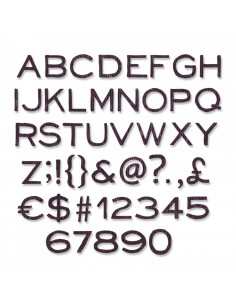 Fustella Sizzix Thinlits Set 121Pz - Alphanumeric, Thin 662226