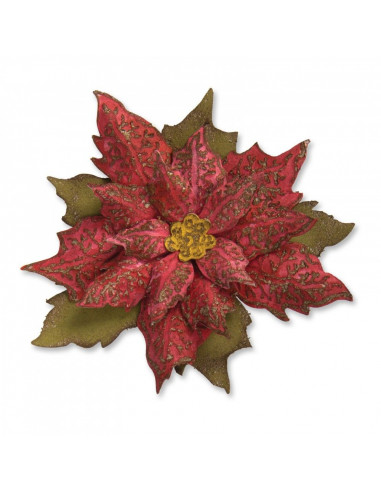 Fustella Sizzix Bigz con libretto embossing - Layered Tattered Poinsettia 662170