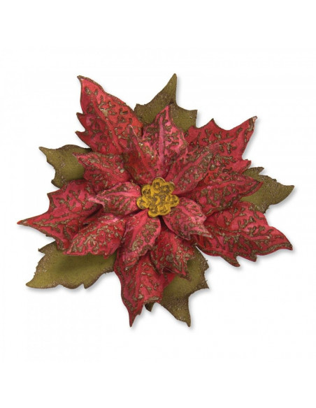 Fustella Sizzix Bigz con libretto embossing - Layered Tattered Poinsettia 662170