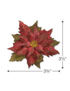 Fustella Sizzix Bigz con libretto embossing - Layered Tattered Poinsettia 662170 2