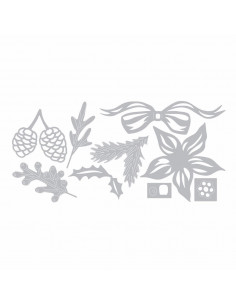 Fustella Sizzix Thinlits Set 9pz - Festive Greens 662425 2