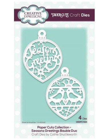 Fustella Paper Cuts Collection Seasons Greetings Bauble Duo CEDPC1024