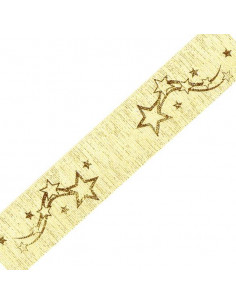 Nastro Avorio Stelle Oro 40mm x 5mt
