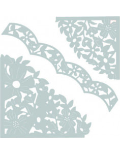 Fustella Sizzix Thinlits set 3pz - Decorative Corners: 662861 2