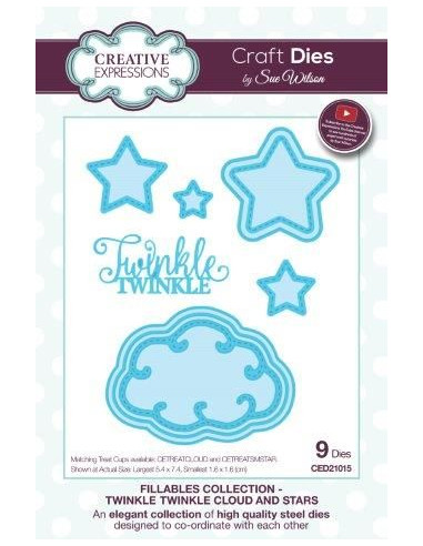 Fustella The Fillables Collection Twinkle Cloud and Stars CED21015