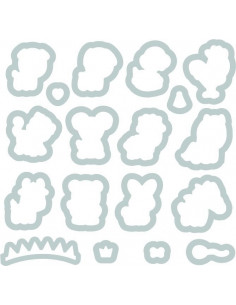 Fustella Sizzix Thinlits Set 18PK w/Stamps - Zodiac Animals 662615 2