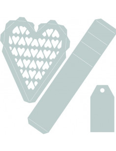 Fustella Sizzix Thinlits Set 4Pz - Heart Box 662518 2