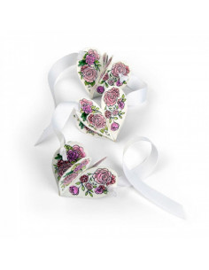 Fustella Sizzix Framelits Set con Timbri - Heart Garland 662643 2