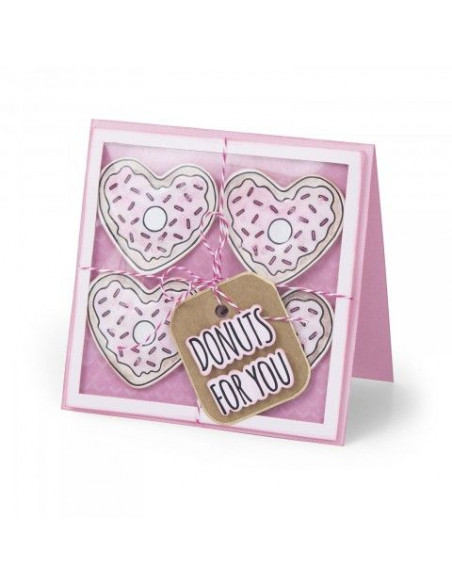 Fustella Sizzix Framelits Set 6pz con Timbri - Donuts for You 662680