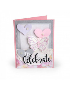 Fustella Sizzix Framelits Set 7pz con Timbri - Let's Celebrate 662644 2