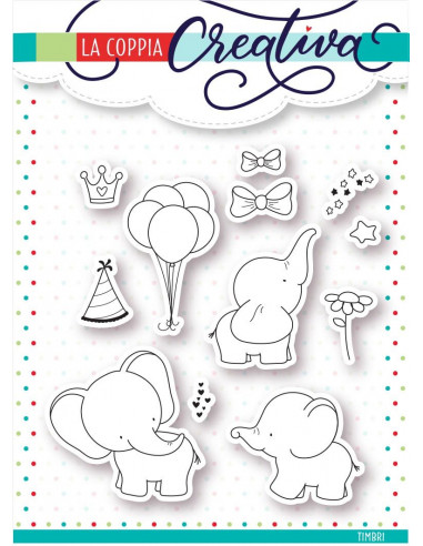 Set 12 Timbri La Coppia Creativa Elefanti TU247