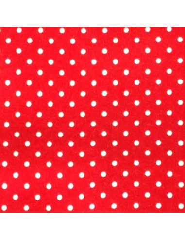 Foglio FELTRO 30x40cm 1mm POIS Rosso-Bianco 25017108