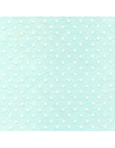 Foglio FELTRO 30x40cm 1mm POIS Celeste-Bianco 25017116