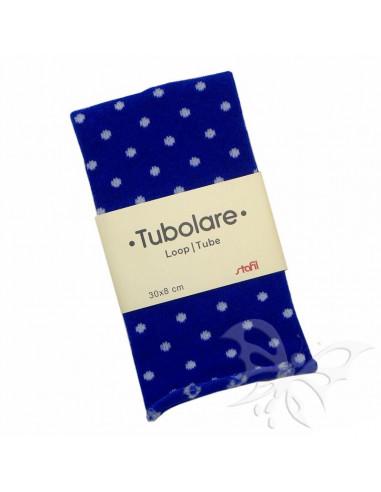 Tubolare Stafil 30 x 8cm Pois Blu-Bianco 74705009