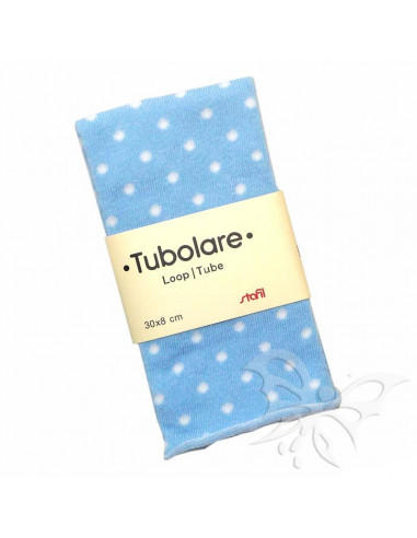 Tubolare Stafil 30 x 8cm Pois Azzurro-Bianco 74705001