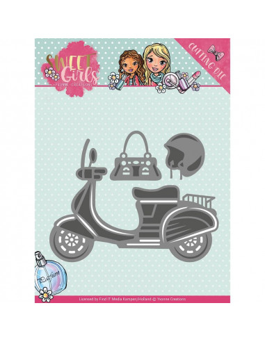 Fustella Yvonne Creations Sweet Girls - Scooter YCD10120