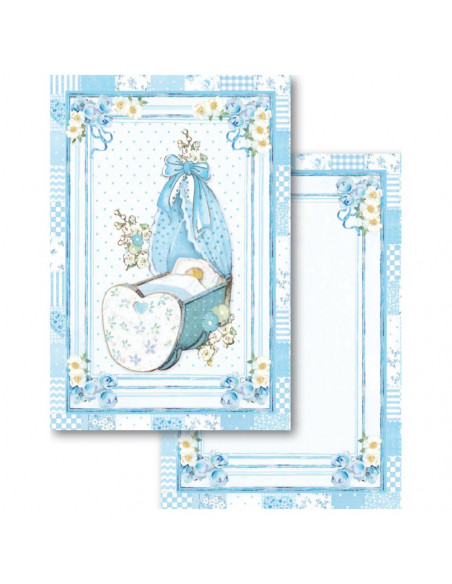 Blocco Cards 24 fogli cm. 11,4x16,5 - Baby Boy SBBPC04