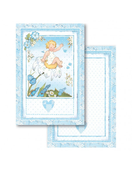 Blocco Cards 24 fogli cm. 11,4x16,5 - Baby Boy SBBPC04