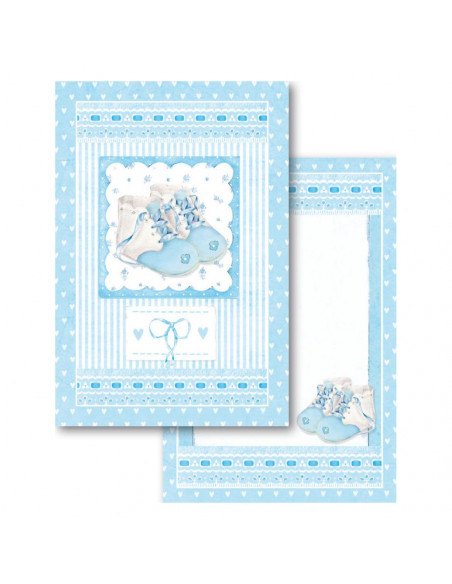 Blocco Cards 24 fogli cm. 11,4x16,5 - Baby Boy SBBPC04