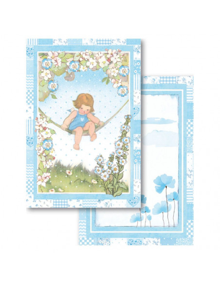 Blocco Cards 24 fogli cm. 11,4x16,5 - Baby Boy SBBPC04