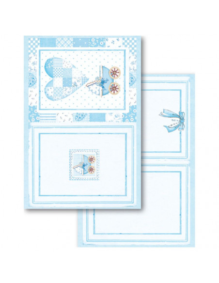 Blocco Cards 24 fogli cm. 11,4x16,5 - Baby Boy SBBPC04