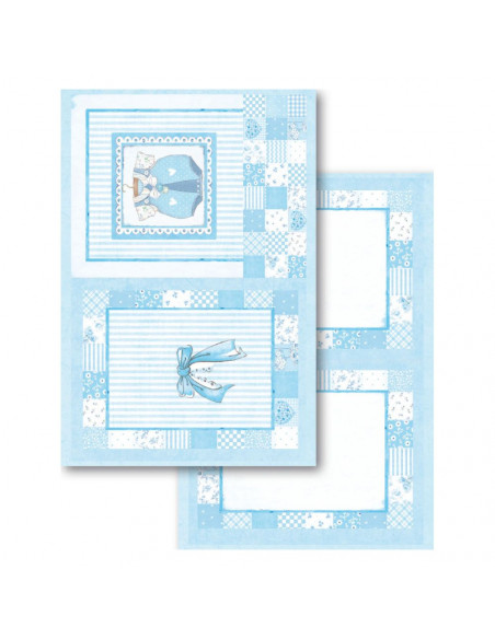 Blocco Cards 24 fogli cm. 11,4x16,5 - Baby Boy SBBPC04