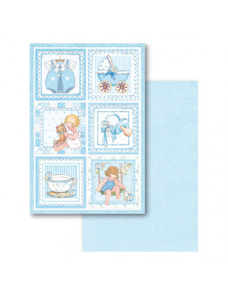 Blocco Cards 24 fogli cm. 11,4x16,5 - Baby Boy SBBPC04