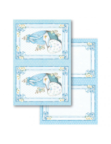 Blocco Cards 24 fogli cm. 11,4x16,5 - Baby Boy SBBPC04