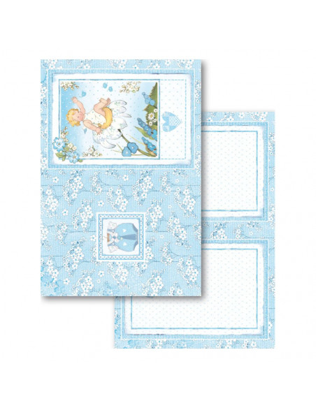 Blocco Cards 24 fogli cm. 11,4x16,5 - Baby Boy SBBPC04