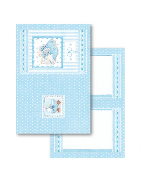 Blocco Cards 24 fogli cm. 11,4x16,5 - Baby Boy SBBPC04