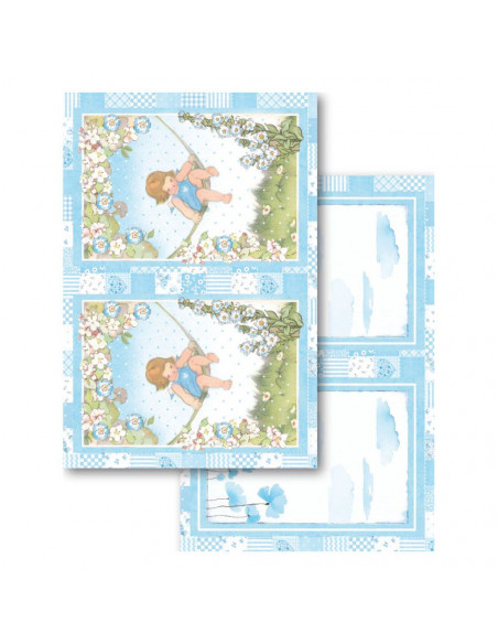 Blocco Cards 24 fogli cm. 11,4x16,5 - Baby Boy SBBPC04