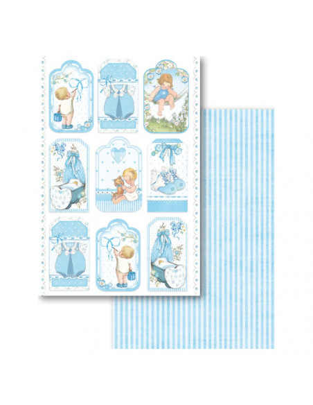 Blocco Cards 24 fogli cm. 11,4x16,5 - Baby Boy SBBPC04