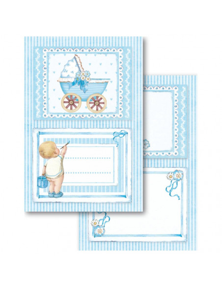 Blocco Cards 24 fogli cm. 11,4x16,5 - Baby Boy SBBPC04