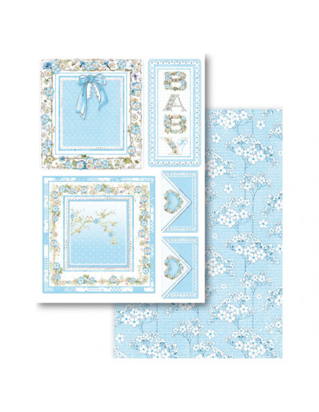 Blocco Cards 24 fogli cm. 11,4x16,5 - Baby Boy SBBPC04