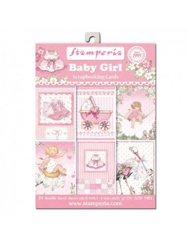 Blocco Cards 24 fogli 11,4x16,5cm - Baby Girl SBBPC05