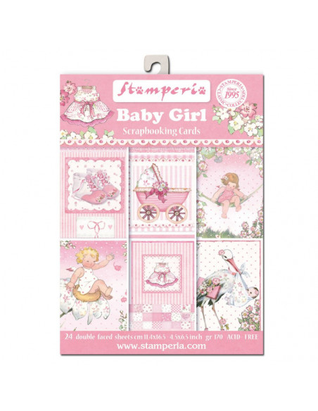 Blocco Cards 24 fogli 11,4x16,5cm - Baby Girl SBBPC05