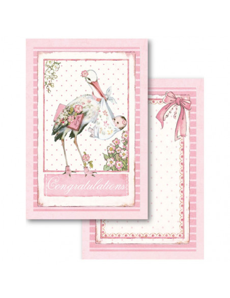 Blocco Cards 24 fogli 11,4x16,5cm - Baby Girl SBBPC05