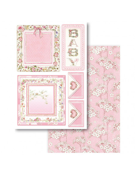 Blocco Cards 24 fogli 11,4x16,5cm - Baby Girl SBBPC05