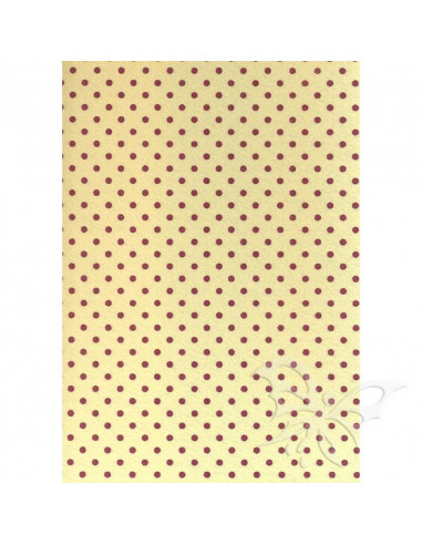 Feltro 3mm 50x70cm Pois Crema-Rosso 529903