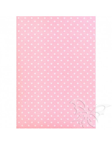 Feltro 3mm 50x70cm Pois Rosa Baby-Bianco 529921